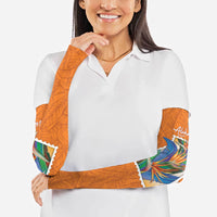 Aloha Hawaii Pua Manu Arm Sleeves Hawaiian Bird of Paradise Flowers Stylized Stamp LT14 - Polynesian Pride