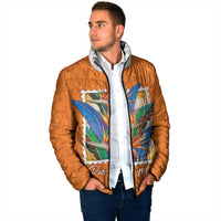 Aloha Hawaii Pua Manu Padded Jacket Hawaiian Bird of Paradise Flowers Stylized Stamp LT14 - Polynesian Pride
