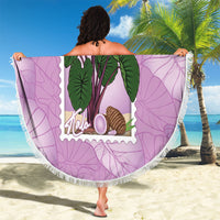 Aloha Hawaii Kalo Beach Blanket Hawaiian Taro Leaves Stylized Stamp