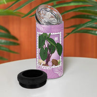 Aloha Hawaii Kalo 4 in 1 Can Cooler Tumbler Hawaiian Taro Leaves Stylized Stamp LT14 - Polynesian Pride