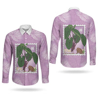 Aloha Hawaii Kalo Couples Matching Mermaid Dress and Long Sleeve Button Shirt Hawaiian Taro Leaves Stylized Stamp LT14 - Polynesian Pride