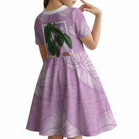 Aloha Hawaii Kalo Kid Short Sleeve Dress Hawaiian Taro Leaves Stylized Stamp