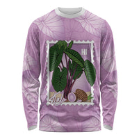 Aloha Hawaii Kalo Long Sleeve Shirt Hawaiian Taro Leaves Stylized Stamp