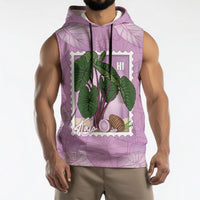 Aloha Hawaii Kalo Sleeveless Hoodie Hawaiian Taro Leaves Stylized Stamp LT14 - Polynesian Pride