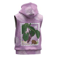 Aloha Hawaii Kalo Sleeveless Zip Hoodie Hawaiian Taro Leaves Stylized Stamp