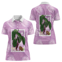 Aloha Hawaii Kalo Women Polo Shirt Hawaiian Taro Leaves Stylized Stamp