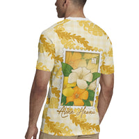 Aloha Hawaii Puakenikeni Rugby Jersey Hawaiian Lei Palaka Motifs Stylized Stamp LT14 - Polynesian Pride