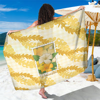 Aloha Hawaii Puakenikeni Sarong Hawaiian Lei Palaka Motifs Stylized Stamp LT14 One Size 44 x 66 inches Yellow - Polynesian Pride