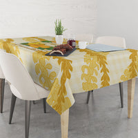 Aloha Hawaii Puakenikeni Tablecloth Hawaiian Lei Palaka Motifs Stylized Stamp