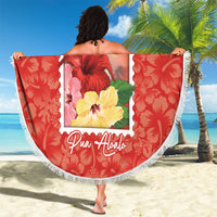 Aloha Hawaii Pua Aloalo Beach Blanket Hawaiian Hibiscus Flowers Stylized Stamp