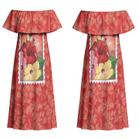 Aloha Hawaii Pua Aloalo Couples Matching Off Shoulder Maxi Dress and Hawaiian Shirt Hawaiian Hibiscus Flowers Stylized Stamp LT14 - Polynesian Pride