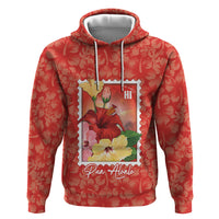 Aloha Hawaii Pua Aloalo Hoodie Hawaiian Hibiscus Flowers Stylized Stamp