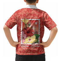 Aloha Hawaii Pua Aloalo Kid Hawaiian Shirt Hawaiian Hibiscus Flowers Stylized Stamp