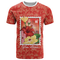 Aloha Hawaii Pua Aloalo T Shirt Hawaiian Hibiscus Flowers Stylized Stamp