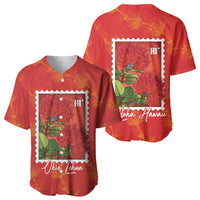 Aloha Hawaii Ohia Lehua Baseball Jersey Hawaiian Lei Stylized Stamp