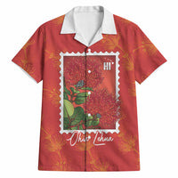 Aloha Hawaii Ohia Lehua Hawaiian Shirt Hawaiian Lei Stylized Stamp