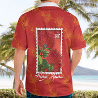 Aloha Hawaii Ohia Lehua Hawaiian Shirt Hawaiian Lei Stylized Stamp