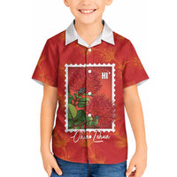 Aloha Hawaii Ohia Lehua Hawaiian Shirt Hawaiian Lei Stylized Stamp