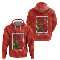 Aloha Hawaii Ohia Lehua Hoodie Hawaiian Lei Stylized Stamp