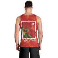 Aloha Hawaii Ohia Lehua Men Tank Top Hawaiian Lei Stylized Stamp