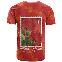 Aloha Hawaii Ohia Lehua T Shirt Hawaiian Lei Stylized Stamp