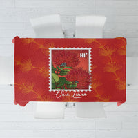 Aloha Hawaii Ohia Lehua Tablecloth Hawaiian Lei Stylized Stamp