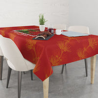 Aloha Hawaii Ohia Lehua Tablecloth Hawaiian Lei Stylized Stamp