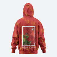 Aloha Hawaii Ohia Lehua Zip Hoodie Hawaiian Lei Stylized Stamp