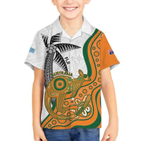 Custom Fiji And Australia Rugby Family Matching Long Sleeve Bodycon Dress and Hawaiian Shirt Fijian Palm Tree Mix Aussie Kangaroo