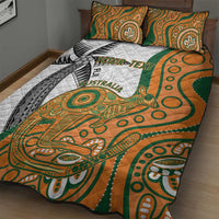 Custom Fiji And Australia Rugby Quilt Bed Set Fijian Palm Tree Mix Aussie Kangaroo