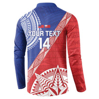 Tonga and Samoa Rugby Custom Button Sweatshirt Ikale Tahi Manu Samoa Together - Polynesian Pride
