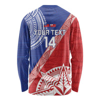 Tonga and Samoa Rugby Custom Long Sleeve Shirt Ikale Tahi Manu Samoa Together - Polynesian Pride
