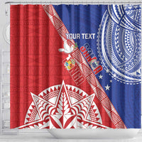 Tonga and Samoa Rugby Custom Shower Curtain Ikale Tahi Manu Samoa Together - Polynesian Pride