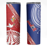 Tonga and Samoa Rugby Skinny Tumbler Ikale Tahi Manu Samoa Together - Polynesian Pride
