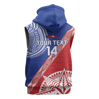 Tonga and Samoa Rugby Custom Sleeveless Zip Hoodie Ikale Tahi Manu Samoa Together - Polynesian Pride