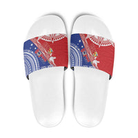Tonga and Samoa Rugby Custom Slide Sandals Ikale Tahi Manu Samoa Together - Polynesian Pride