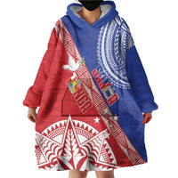 Tonga and Samoa Rugby Custom Wearable Blanket Hoodie Ikale Tahi Manu Samoa Together - Polynesian Pride