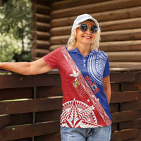 Tonga and Samoa Rugby Custom Women Polo Shirt Ikale Tahi Manu Samoa Together - Polynesian Pride