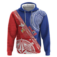 Tonga and Samoa Rugby Custom Zip Hoodie Ikale Tahi Manu Samoa Together - Polynesian Pride