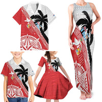 Fiji and Tonga Rugby Custom Family Matching Tank Maxi Dress and Hawaiian Shirt Flying Fijians Ikale Tahi Together Pacific - Polynesian Pride