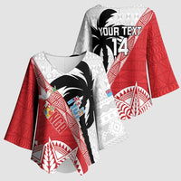 Fiji and Tonga Rugby Custom Kimono Sleeve Blouse Flying Fijians Ikale Tahi Together Pacific - Polynesian Pride