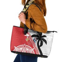 Fiji and Tonga Rugby Custom Leather Tote Bag Flying Fijians Ikale Tahi Together Pacific - Polynesian Pride