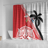 Fiji and Tonga Rugby Custom Shower Curtain Flying Fijians Ikale Tahi Together Pacific - Polynesian Pride