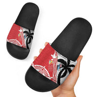 Fiji and Tonga Rugby Custom Slide Sandals Flying Fijians Ikale Tahi Together Pacific - Polynesian Pride