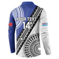 Fiji an Samoa Rugby Custom Button Sweatshirt Flying Fijians Manu Samoa Together Pacific LT14 - Polynesian Pride