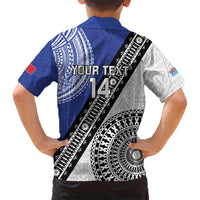 Fiji an Samoa Rugby Custom Family Matching Off Shoulder Short Dress and Hawaiian Shirt Flying Fijians Manu Samoa Together Pacific LT14 - Polynesian Pride