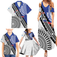 Fiji an Samoa Rugby Custom Family Matching Summer Maxi Dress and Hawaiian Shirt Flying Fijians Manu Samoa Together Pacific - Polynesian Pride