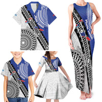 Fiji an Samoa Rugby Custom Family Matching Tank Maxi Dress and Hawaiian Shirt Flying Fijians Manu Samoa Together Pacific - Polynesian Pride