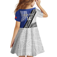 Fiji an Samoa Rugby Custom Kid Short Sleeve Dress Flying Fijians Manu Samoa Together Pacific LT14 - Polynesian Pride