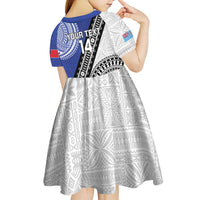 Fiji an Samoa Rugby Custom Kid Short Sleeve Dress Flying Fijians Manu Samoa Together Pacific LT14 - Polynesian Pride